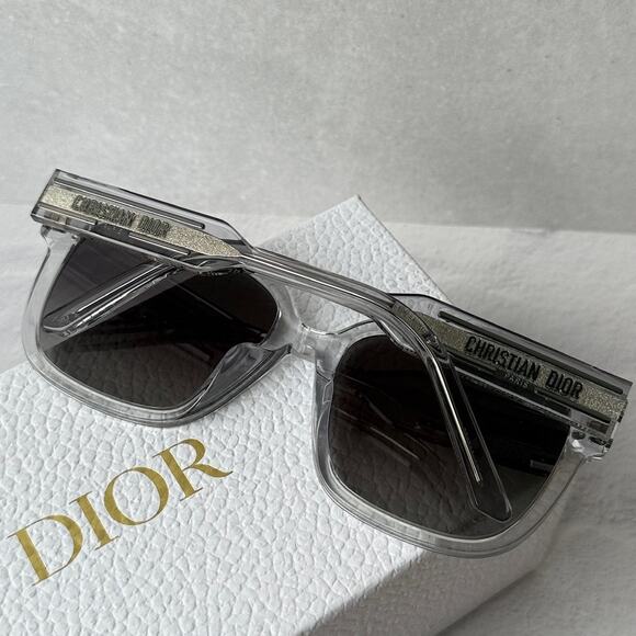 NEW Dior Signature S7F Sunglasses in Grey Transparent main image 6